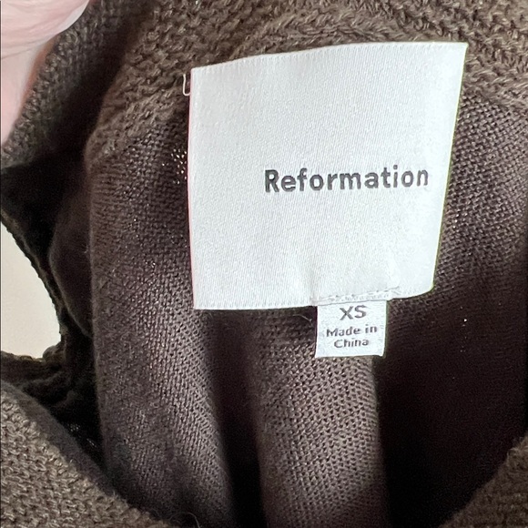 Reformation Demi Linen Brown Dress XS New - Picture 5 of 5